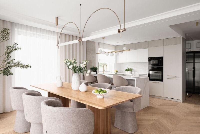 Eleganckie wnętrze zatopione w beżach, projekt: Architektownia
