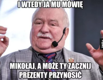 Mem z Lechem Wałęsą 