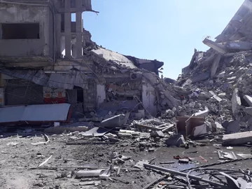 Srefa Gazy Sceny po izraelskim bombardowaniu w Strefie Gazy