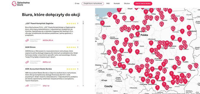 Szlachetne Biuro – mapa