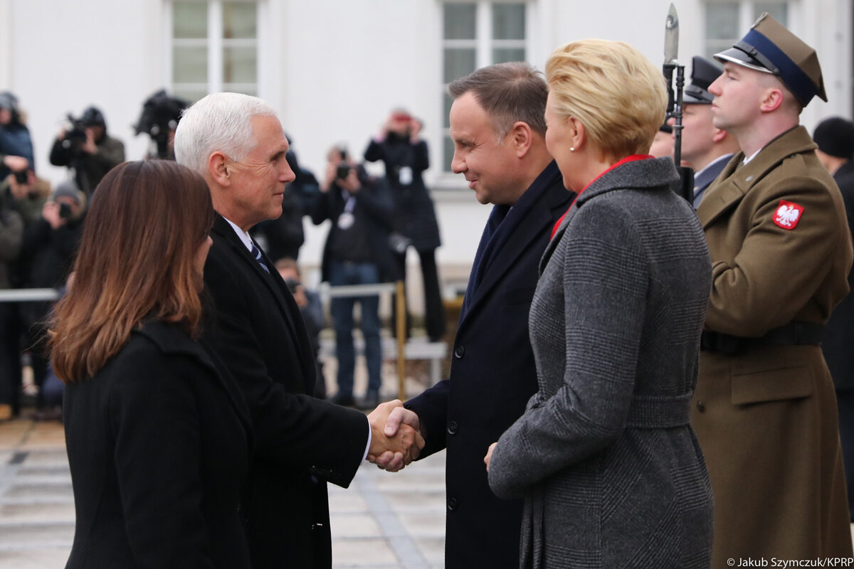 Spotkanie wiceprezydenta USA Mike'a Pence'a z prezydentem Andrzejem Dudą 