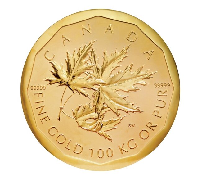 Jedna ze stron monety "Big Maple Leaf"