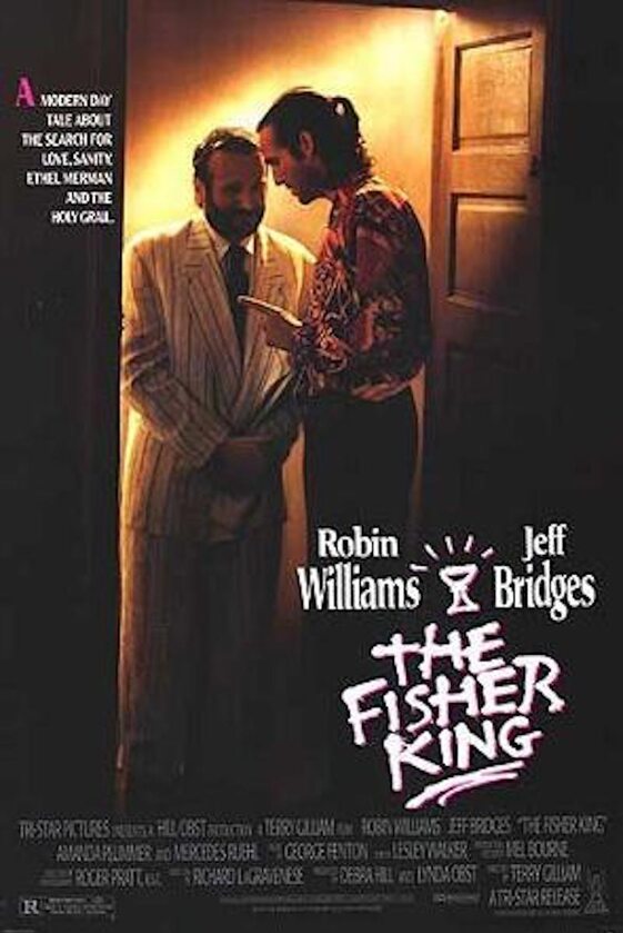 „Fisher King” W filmie „Fisher King” Robin Williams zagrał rolę szalonego włóczęgi, który skrywa tragiczną przeszłość. Ta kreacja przyniosła mu nagrodę Złotego Globu. „Fisher King” to komediodramat produkcji amerykańskiej z 1991 roku, w reżyserii Terry’ego Gilliama.