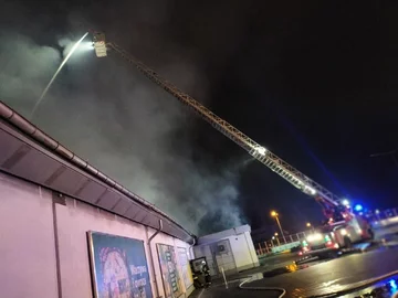 Pożar Lidla w Kielcach 