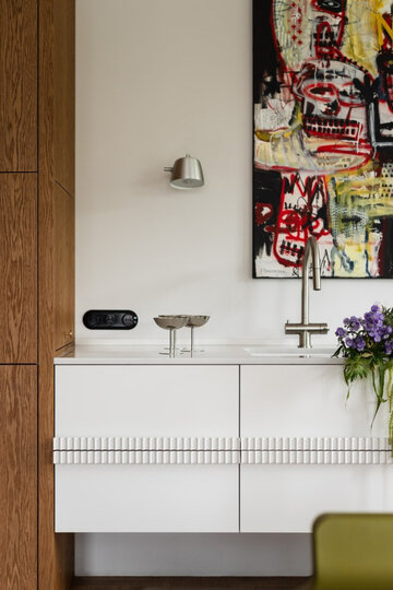 Apartament pełen sztuki, czyli designerski balans na Starym Mokotowie, projekt FUGA Architektura Wnętrz 