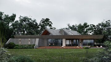 Dom inspirowany rzeką, proj. TISSU ARCHITECTURE