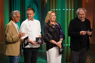 Grażyna Szapołowska, Jacek Fedorowicz i Andrzej Grabowski  w „Hell's Kitchen. Piekielna kuchnia” 