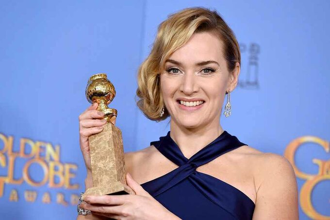 Kate Winslet podczas 73. gali wręczenia Złotych Globów