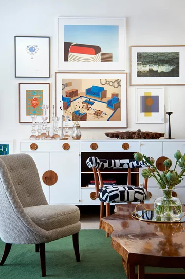 Kolorowe wnętrza w stylu vintage Svenskt Tenn, PRL, vintage, MCM