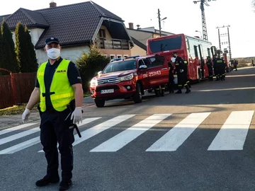 Policyjne zdjęcie z akcji gaśniczek w Biebrzańskim Parku Narodowym 