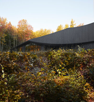Leśny azyl miłośnik&oacute;w sztuki, projekt Studio Jean Verville architectes