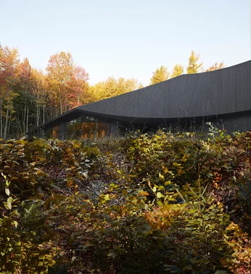 Leśny azyl miłośników sztuki, projekt Studio Jean Verville architectes v2com, 1010-16, Studio Jean Verville