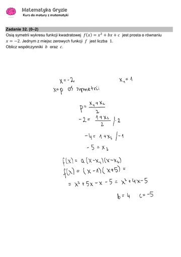 Zadanie 32 &ndash; Matura 2024. Matematyka &mdash; poziom podstawowy, Formuła 2015 &mdash; arkusze z&nbsp;odpowiedziami