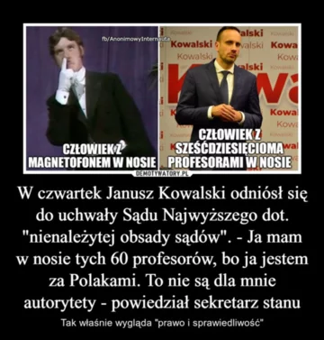 Słynna wypowiedź Janusza Kowalskiego o autorytetach 