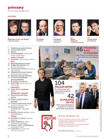 Wprost 43/2019. Spis treści