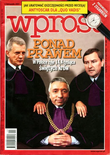 Okładka tygodnika Wprost nr 44/2001 (988)