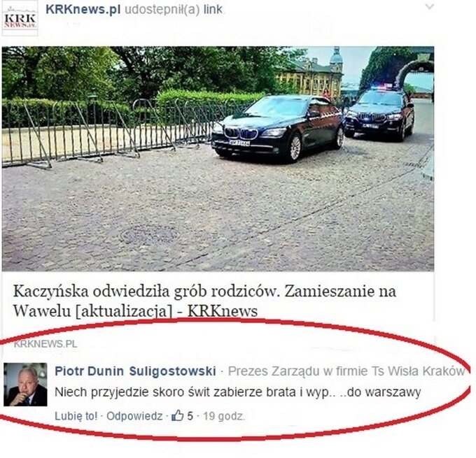 Skandaliczny komentarz Dunin-Suligostowskiego