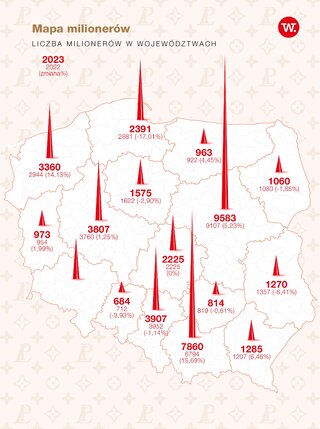 Mapa milionerów – najbogatsze województwa