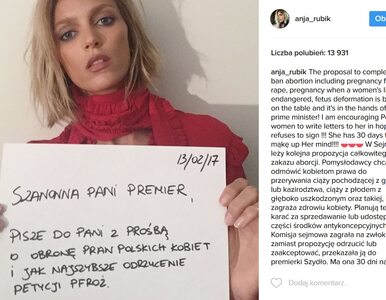 Miniatura: Anja Rubik apeluje do premier Szydło. „Nie...
