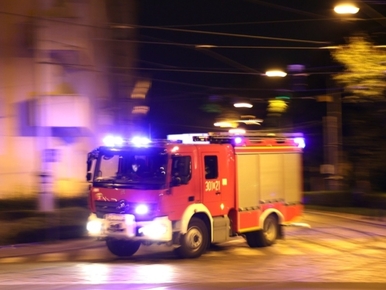 Pożar w budynku Komendy Wojewódzkiej Policji we Wrocławiu