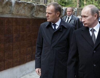 Miniatura: Putin i Tusk modlili się w miejscu katastrofy