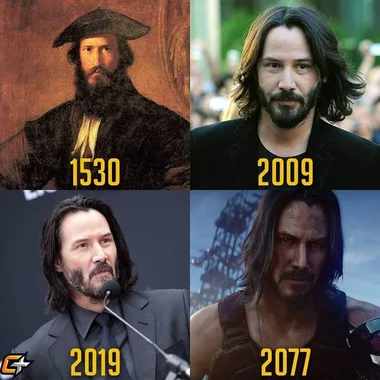 Mem z Keanu Reevesem po prezentacji gry Cyberpunk 2077