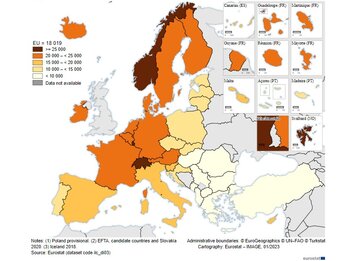 Mapa zarobk&oacute;w w&nbsp;UE