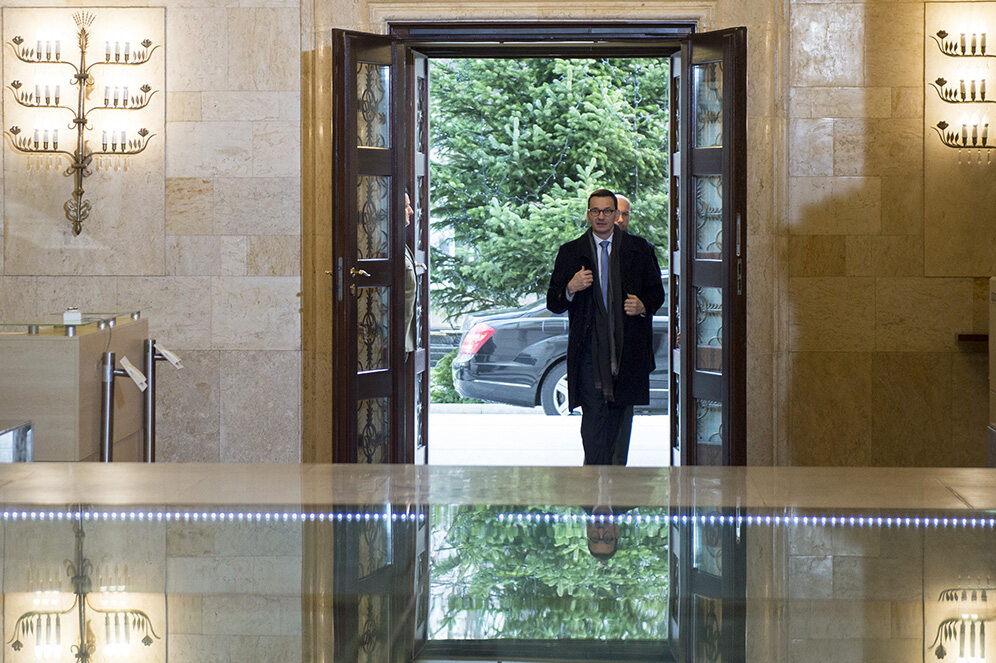Powitanie premiera Mateusza Morawieckiego w KPRM 