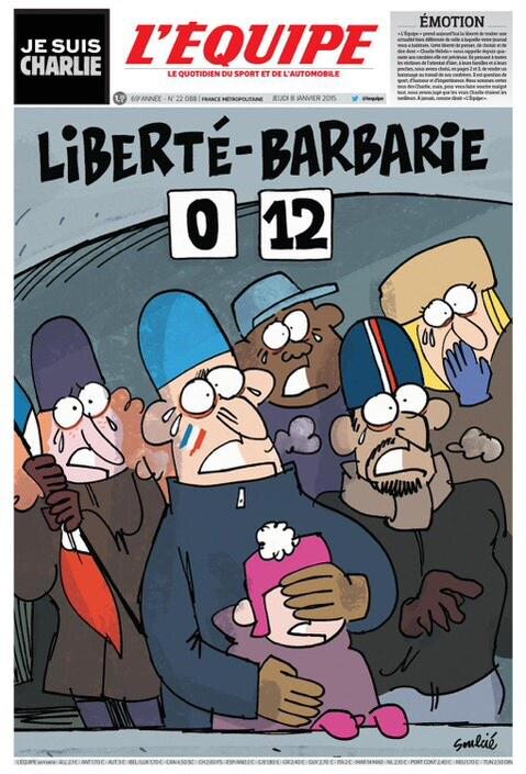 l'Equipe - "Wolność: 0 - Barbarzyństwo: 12"