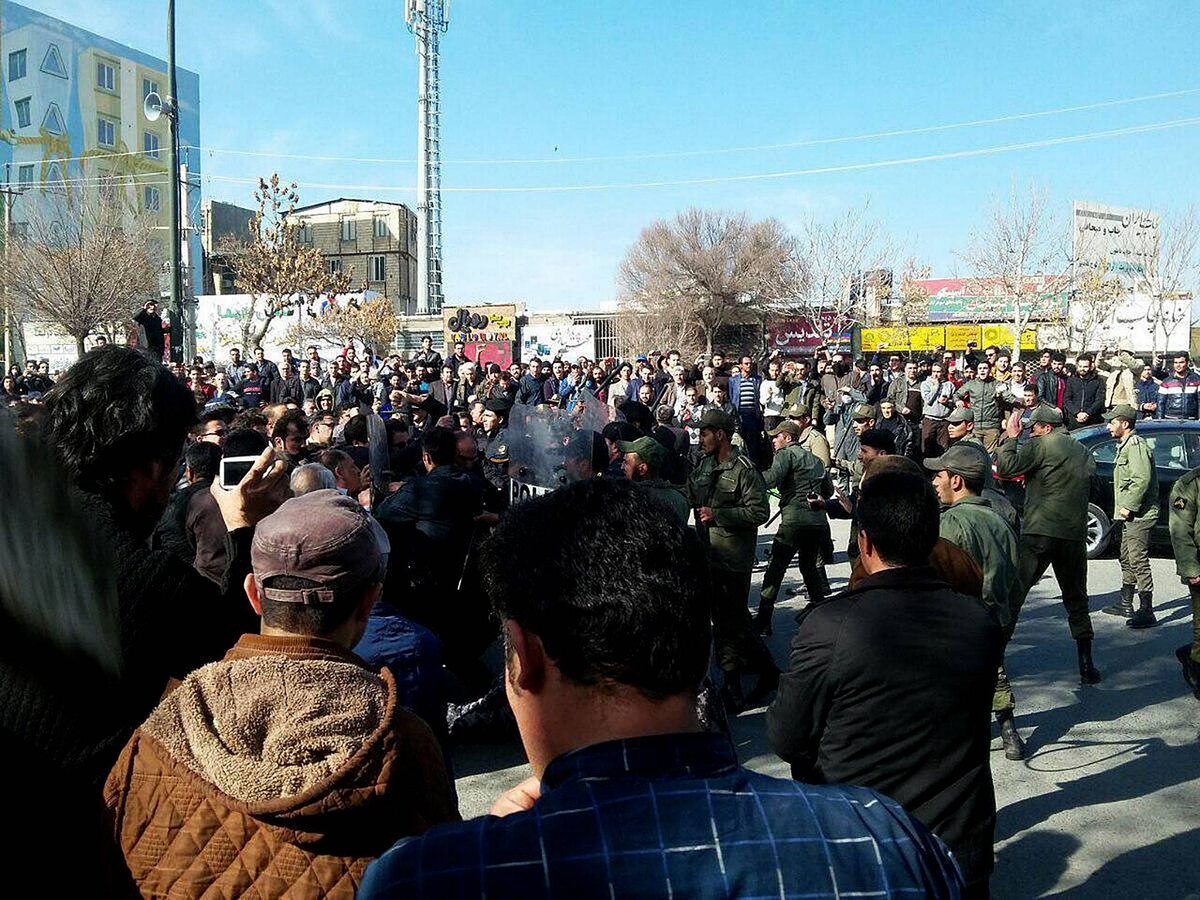 Zdjęcie z protestów w Iranie 