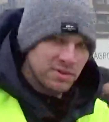 Mężczyzna, który brał udział w proteście rolników 