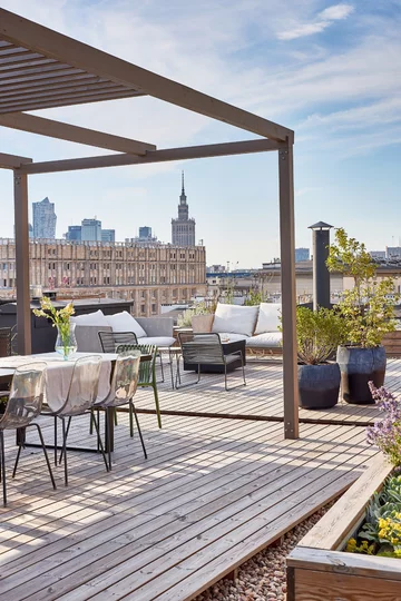 Apartament z tarasem na dachu, projekt Joanna Kuczyńska 