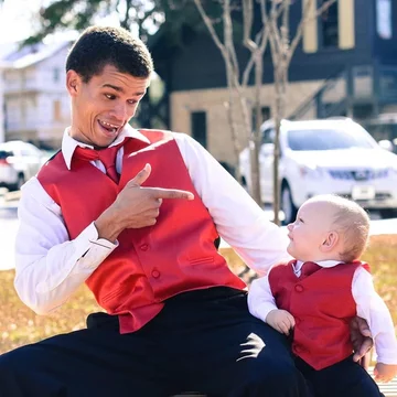 Brandon Wooden z synem 
