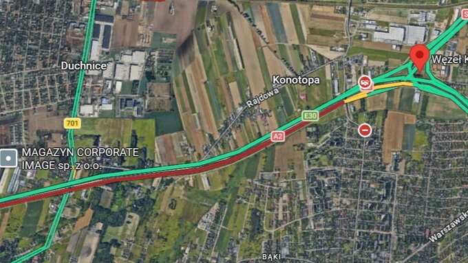 Do&nbsp;kolizji doszło przy węźle Konotopa. Utworzył się gigantyczny korek