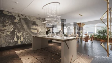 Złota by Katarzyna Weremczuk Inspirujące wnętrze projektu Weremczuk Design – ZŁOTA 44 prezentuje wizualizację apartamentu