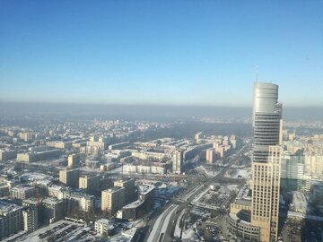 Smog nad Warszawą widziany z&nbsp;Warsaw Spire