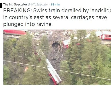 Miniatura: W Szwajcarii wykoleił się pociąg. Jedna...