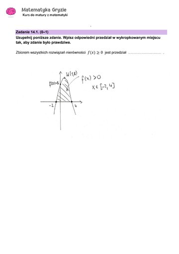 Matura 2024. Matematyka &mdash; poziom podstawowy, Formuła 2023 &mdash; arkusze z&nbsp;odpowiedziami &ndash; zadanie 14.1
