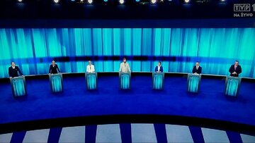 Politycy podczas debaty w&nbsp;TVP