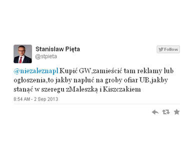 Miniatura: Poseł PiS: kupić "Gazetę Wyborczą" to...