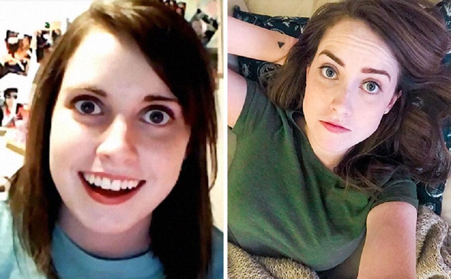 Zaborcza dziewczyna (Overly Attached Girlfriend) Laina Morris ma obecnie 20 lat. W 2012 roku do sieci trafiło nagranie, w którym bohaterka zdjęcia śpiewa piosenkę Justina Biebera Boyfriend w ramach konkursu ogłoszonego przez jeden z portali. Internautom tak bardzo spodobała się parodia, że zaczęli się zastanawiać nad faktyczną motywacją autorki nagrania. Po tym jak jeden z komentatorów napisał pod nagraniem hasło Overly Attached Girlfriend.