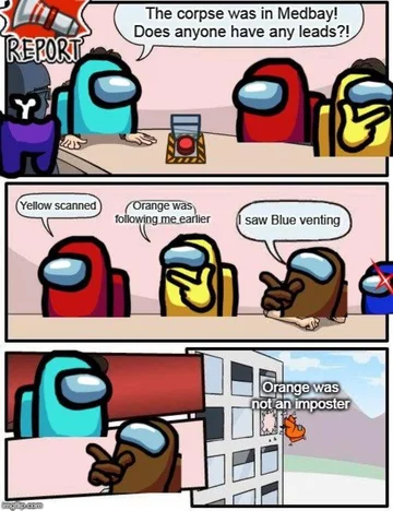 Mem z gry Among Us 
