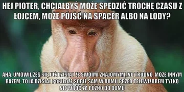 Smutny mem z nosaczem 