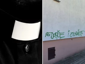 Miniatura: Oburzające graffiti w pobliżu parafii....