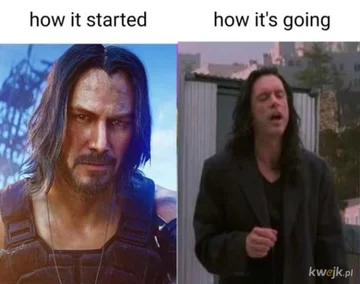 Mem po premierze Cyberpunka 2077 
