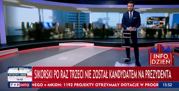 Paski TVP o nominacji Rafała Trzaskowskiego na kandydata na prezydenta 