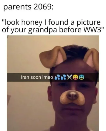 Mem będący reakcją na możliwą wojnę USA z Iranem 