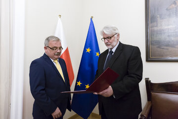 Leszek Biały z&nbsp;szefem MSZ Witoldem Waszczykowskim