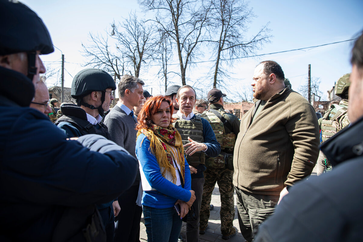 Zdjęcie wykonane podczas wizyty delegacji Senatu na Ukrainie 