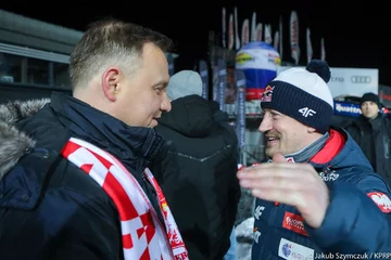 Prezydent Andrzej Duda na konkursie skoków narciarskich w Zakopanem 